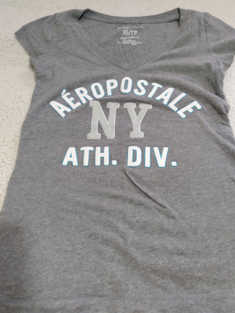 Aeropostale Gray XS/TP Cotton Graphic Tee